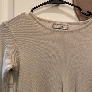 Brunello Cucinelli Cashmere/Silk Ribbed Long Sleeve